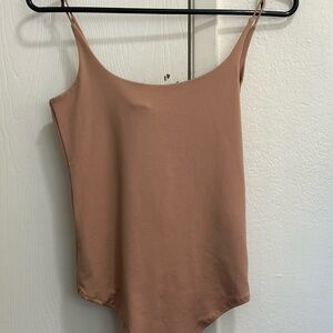 Zara Tan Sleeveless Fitted Bodysuit
